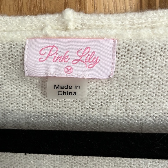 Pink Lily Striped Raw Hem Sweater - Picture 2 of 3